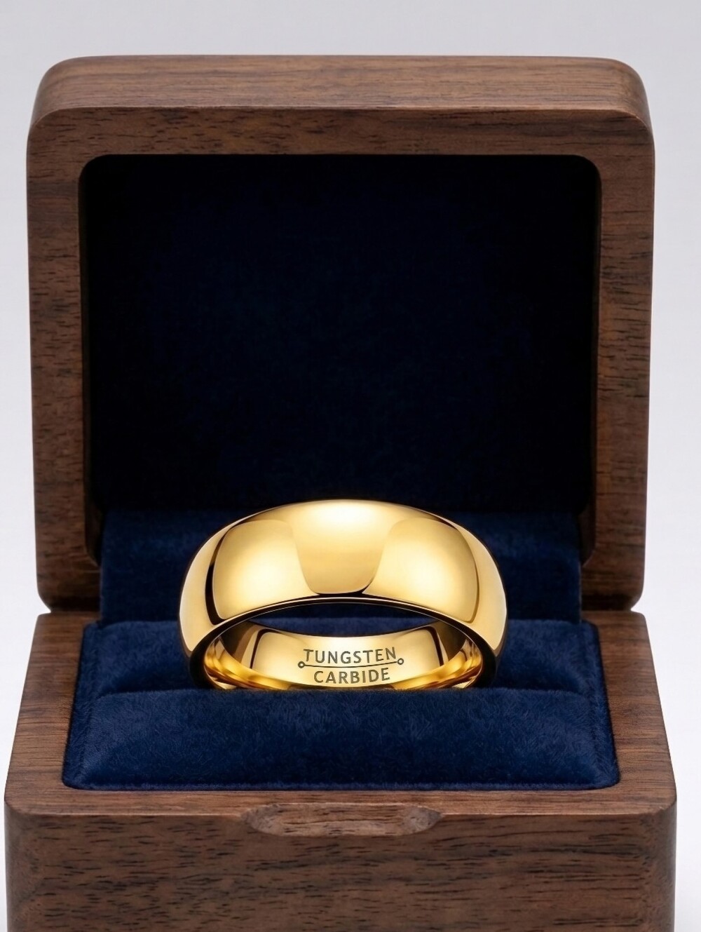 8mm Tungsten Gold Wedding Band